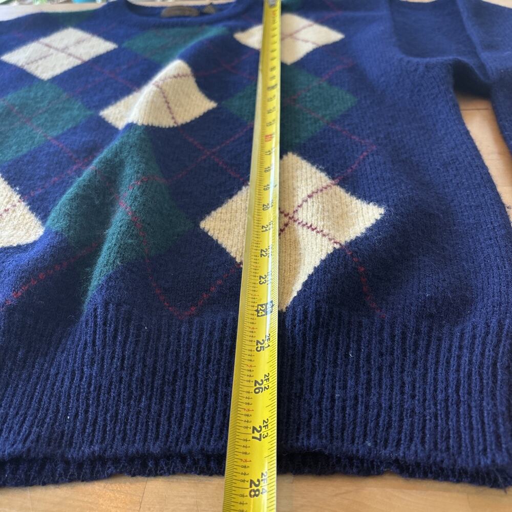 Vintage Eddie Bauer Men’s XL 100% Shetland Wool Argyle Sweater Made In Hong Kong - Picture 5 of 9